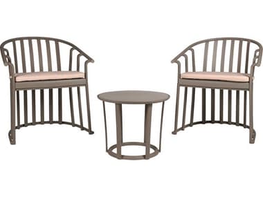 Resol Raff 3 Piece Conversation Set with Cushions Chocolate RS064941X
