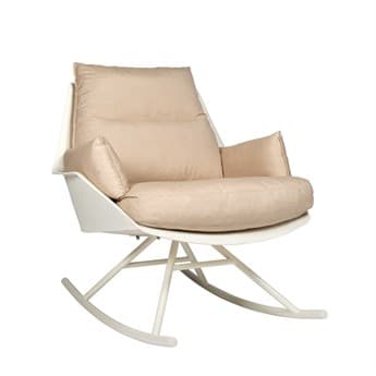 Resol Anou Rocking Lounge Chair Ivory Arbor Pebble RS701451X
