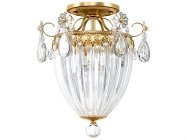 Schonbek Bagatelle 3-Light Bronze Crystal Semi Flush Mount S51242