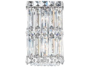 Schonbek Quantum 2-Light Stainless Steel Crystal Wall Sconce S52235