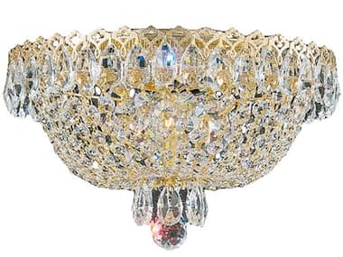 Schonbek Camelot 3-Light Gold Crystal Bowl Flush Mount S52616