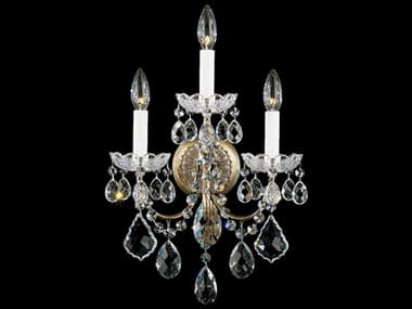 Schonbek New Orleans 3-Light Gold Crystal Wall Sconce S53652