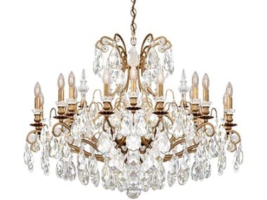 Schonbek 19-Light9-Light Gold Crystal Candelabra Chandelier S53792