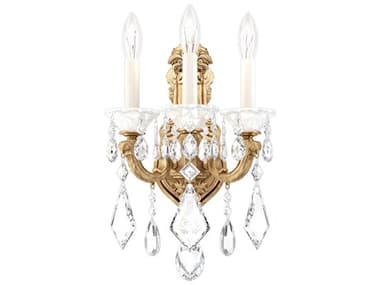 Schonbek La Scala 3-Light Gold Crystal Wall Sconce S55071