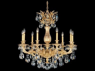 Schonbek Milano 9-Light Gold Crystal Candelabra Chandelier S55679