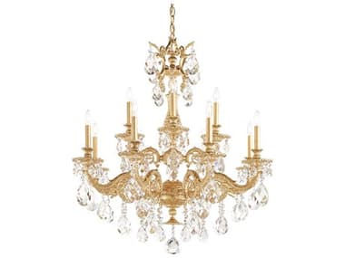 Schonbek Milano 12-Light Silver Crystal Candelabra Chandelier S55682