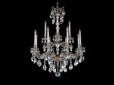 Schonbek Milano 12-Light Silver Crystal Candelabra Chandelier S55683