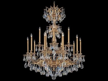 Schonbek Milano 15-Light Gold Crystal Candelabra Chandelier S55686