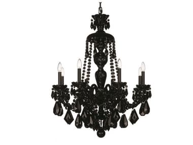 Schonbek Hamilton 28" Wide 8-Light Jet Black Candelabra Chandelier S55737BK