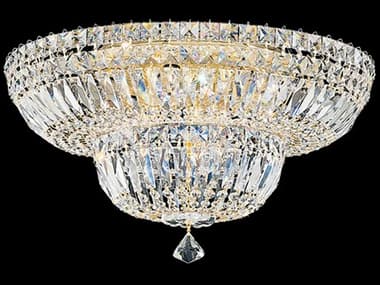 Schonbek Petit Crystal Deluxe 9-Light Gold Flush Mount S55894