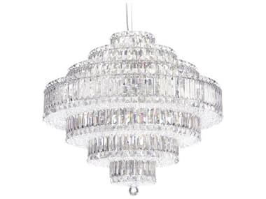 Schonbek Plaza 27" 31-Light Stainless Steel Crystal Tiered Pendant S56677
