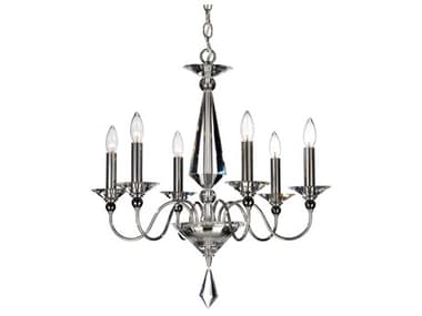 Schonbek Jasmine 6-Light Polished Silver Crystal Candelabra Chandelier S59676