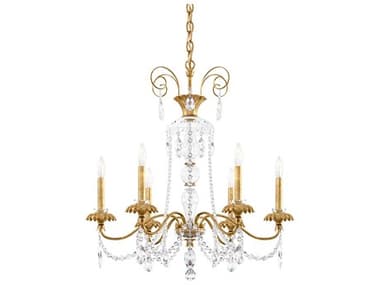 Schonbek Helenia 6-Light Heirloom Gold Crystal Candelabra Chandelier S5AT1006N22H