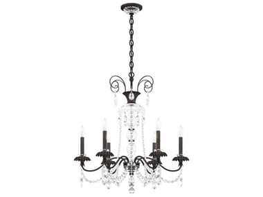 Schonbek Helenia 6-Light Black Crystal Candelabra Chandelier S5AT1006N51H