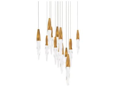 Schonbek Kindjal 13-Light Aged Brass Linear Pendant S5BPD13213SAB