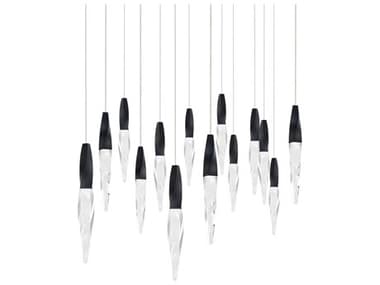 Schonbek Kindjal 14-Light Black Linear Island Pendant S5BPD13214LBK