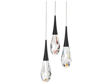 Schonbek Hibiscus 3-Light Black Mini Pendant S5BPD21203BK