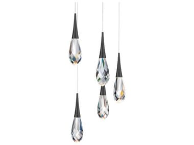 Schonbek Hibiscus 5-Light Black Pendant S5BPD21205BK