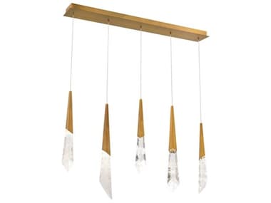 Schonbek Solitude 5-Light Aged Brass Linear Island Pendant S5BPD31405LAB