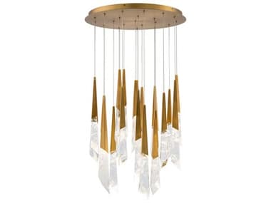 Schonbek Solitude 21-Light Aged Brass Linear Pendant S5BPD31421AB