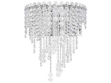 Schonbek Chantant 18" Tall 4-Light Stainless Steel Crystal Wall Sconce S5CH1232