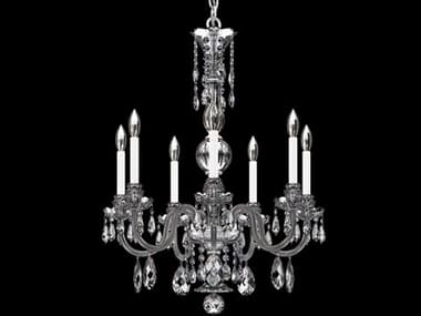 Schonbek Hamilton Nouveau 7-Light Silver Crystal Candelabra Chandelier S5HA5806N40H