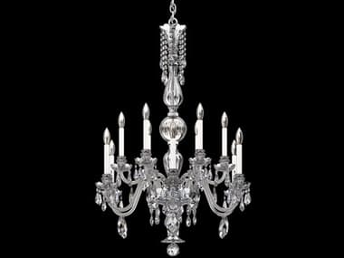 Schonbek Hamilton Nouveau 12-Light Silver Crystal Candelabra Chandelier S5HA5808N40H