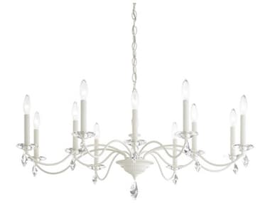 Schonbek Modique 12-Light White Crystal Candelabra Chandelier S5MD1012