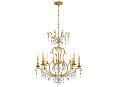 Schonbek Renaissance Nouveau 8-Light Heirloom Gold Crystal Candelabra Chandelier S5RN3871N22H