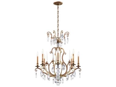 Schonbek Renaissance Nouveau 8-Light Etruscan Gold Crystal Candelabra Chandelier S5RN3871N23H