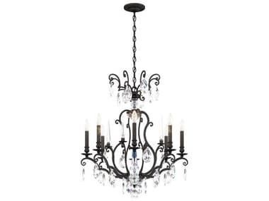 Schonbek Renaissance Nouveau 8-Light Black Crystal Candelabra Chandelier S5RN3871N51H