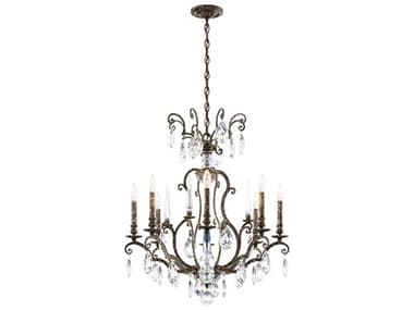 Schonbek Renaissance Nouveau 8-Light Heirloom Bronze Crystal Candelabra Chandelier S5RN3871N76H