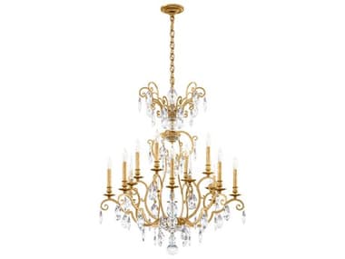 Schonbek Renaissance Nouveau 12 8-Light Heirloom Gold Crystal Candelabra Chandelier S5RN3872N22H