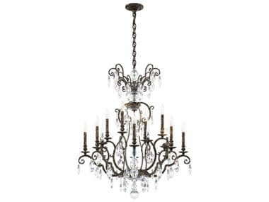 Schonbek Renaissance Nouveau 12 8-Light Heirloom Bronze Crystal Candelabra Chandelier S5RN3872N76H