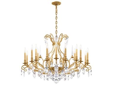 Schonbek Renaissance Nouveau 18-Light8-Light Heirloom Gold Crystal Candelabra Chandelier S5RN3892N22H