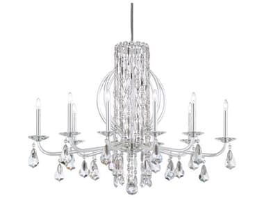 Schonbek Sarella 10-Light Silver Crystal Candelabra Chandelier S5RS8310