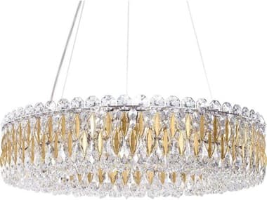 Schonbek Sarella 12-Light Gold Crystal Drum Pendant S5RS8343