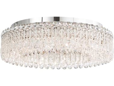 Schonbek Sarella 12-Light Silver Crystal Drum Semi Flush Mount S5RS8347