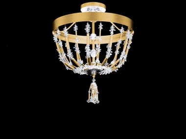 Schonbek Bali 16" 1-Light Heirloom Gold Crystal LED Semi Flush Mount S5S281722O
