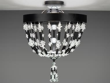 Schonbek Bali 16" 1-Light Black Crystal LED Semi Flush Mount S5S281751O