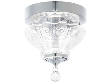 Schonbek Sterling 5" 1-Light Polished Chrome Crystal Glass Dome Flush Mount S5S2905702H