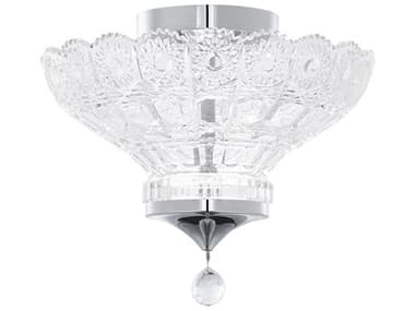 Schonbek Sterling 12" 1-Light Polished Chrome Crystal Glass Dome Flush Mount S5S2912702H