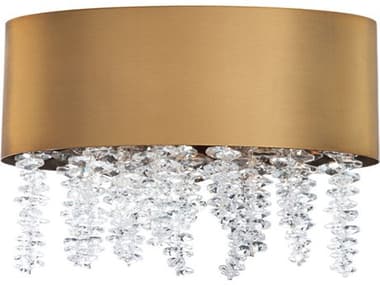 Schonbek Soleil 10" Tall 1-Light Aged Brass Crystal LED Wall Sconce S5S3510700O