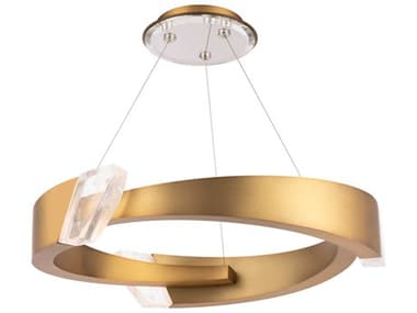 Schonbek Embrace 34" Aged Brass Crystal LED Round Pendant S5S4834700OH