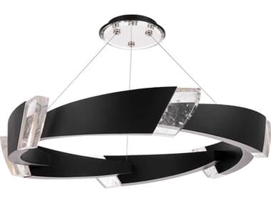 Schonbek Embrace 44" 1-Light Black Crystal LED Round Pendant S5S484418OH