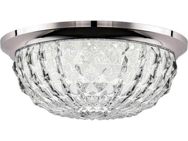 Schonbek Genoa 12" 1-Light Polished Chrome Crystal LED Bowl Flush Mount S5S5212702O