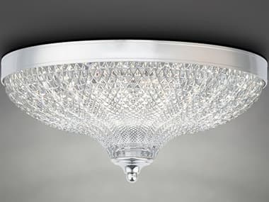 Schonbek Roma 12" 1-Light Polished Chrome Crystal Glass Bowl Flush Mount S5S6012702O