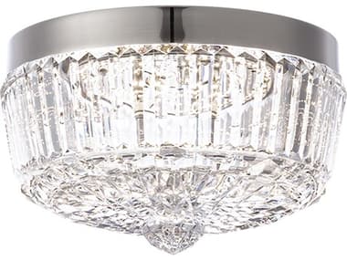 Schonbek Regina 8" 1-Light Polished Nickel Crystal Glass Bowl Flush Mount S5S6808701H
