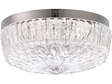 Schonbek Regina 12" 1-Light Polished Nickel Crystal Glass Bowl Flush Mount S5S6812701H