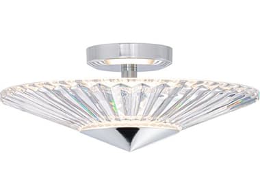 Schonbek Origami 16" 1-Light Polished Chrome Crystal LED Dome Linear Semi Flush Mount S5S7216702H